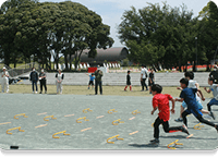 公園でのスプリント測定(パフォーマンス科目)